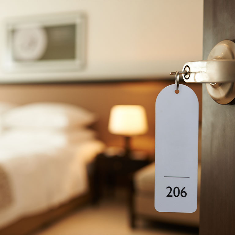 key opening hotel room door