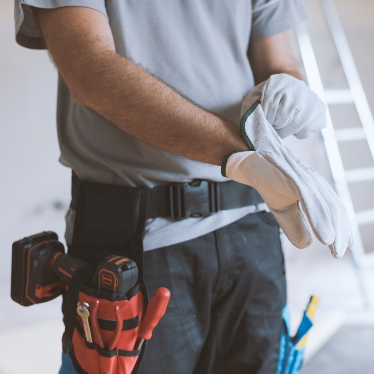 plumber discussing sink issue with client
