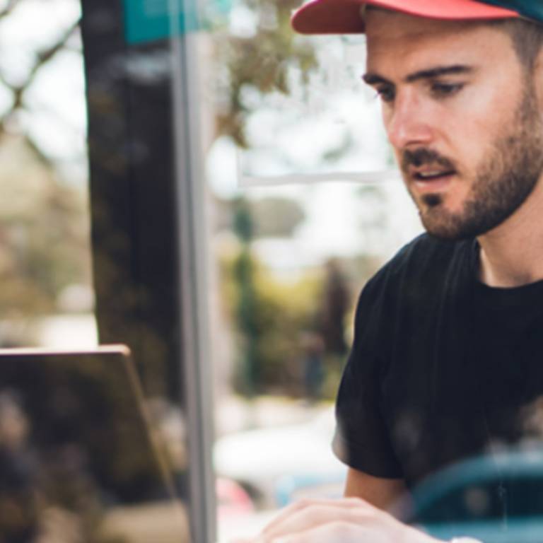 Man working on laptop